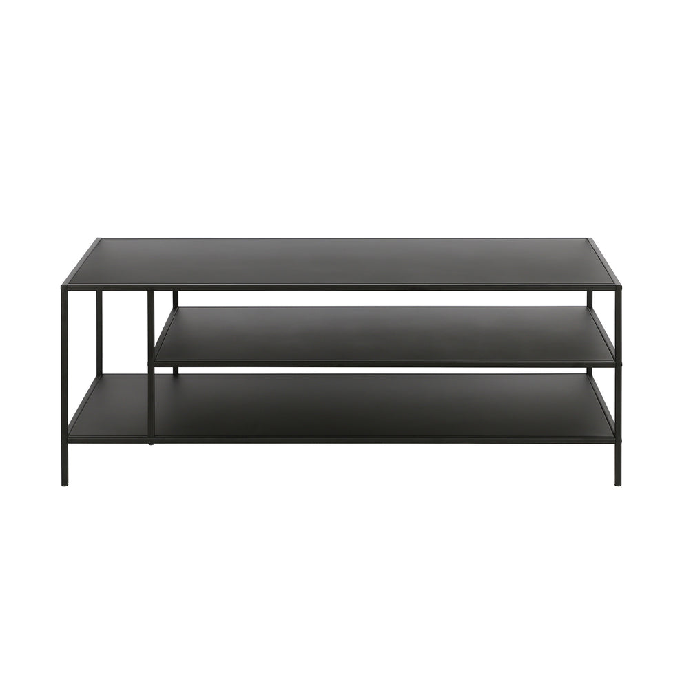 Black Steel Coffee Table With Two Shelves By Homeroots | Coffee Tables | Modishstore - 3