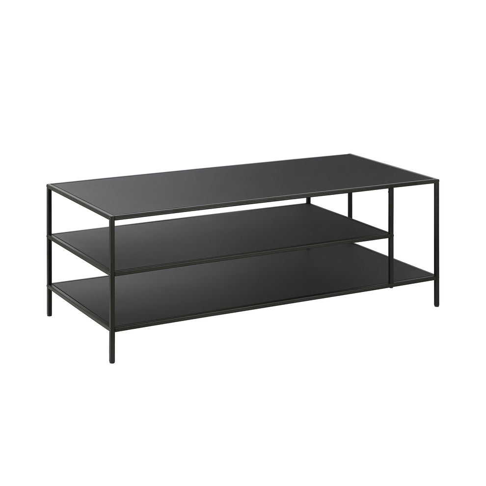 Black Steel Coffee Table With Two Shelves By Homeroots | Coffee Tables | Modishstore - 4