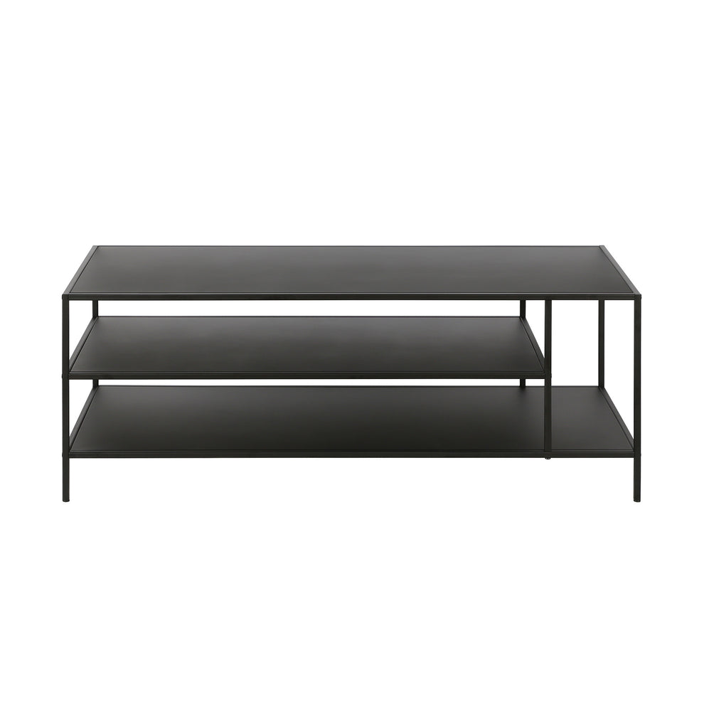 Black Steel Coffee Table With Two Shelves By Homeroots | Coffee Tables | Modishstore - 5