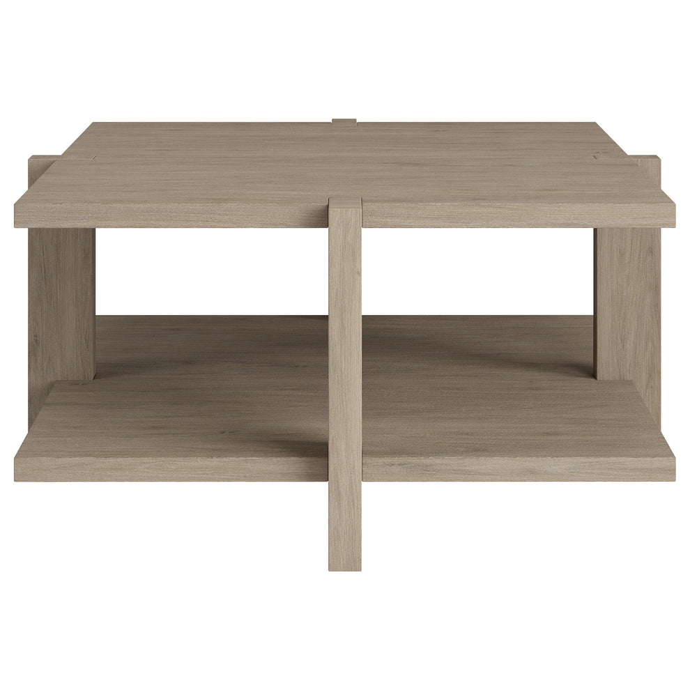 Gray Square Coffee Table With Shelf By Homeroots | Coffee Tables | Modishstore - 2