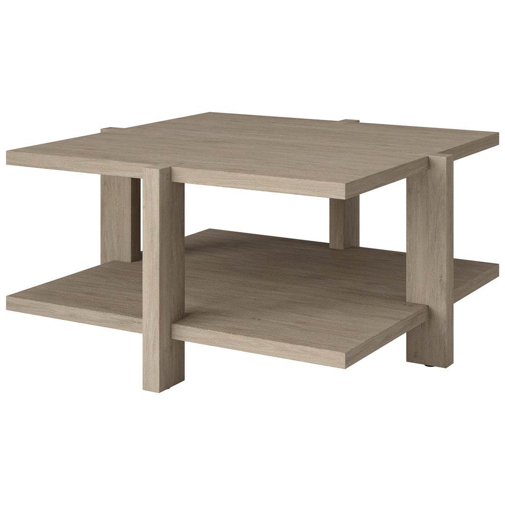 Gray Square Coffee Table With Shelf By Homeroots | Coffee Tables | Modishstore - 3