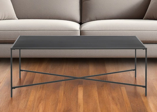 Black Steel Coffee Table By Homeroots | Coffee Tables | Modishstore - 1