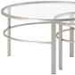 Set of Two Clear and Silver Glass And Steel Round Nested Coffee Tables By Homeroots | Coffee Tables | Modishstore - 4