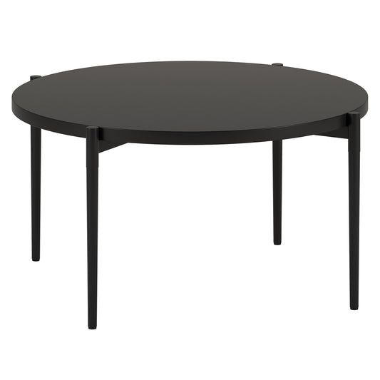 Black Steel Round Coffee Table By Homeroots | Coffee Tables | Modishstore - 1