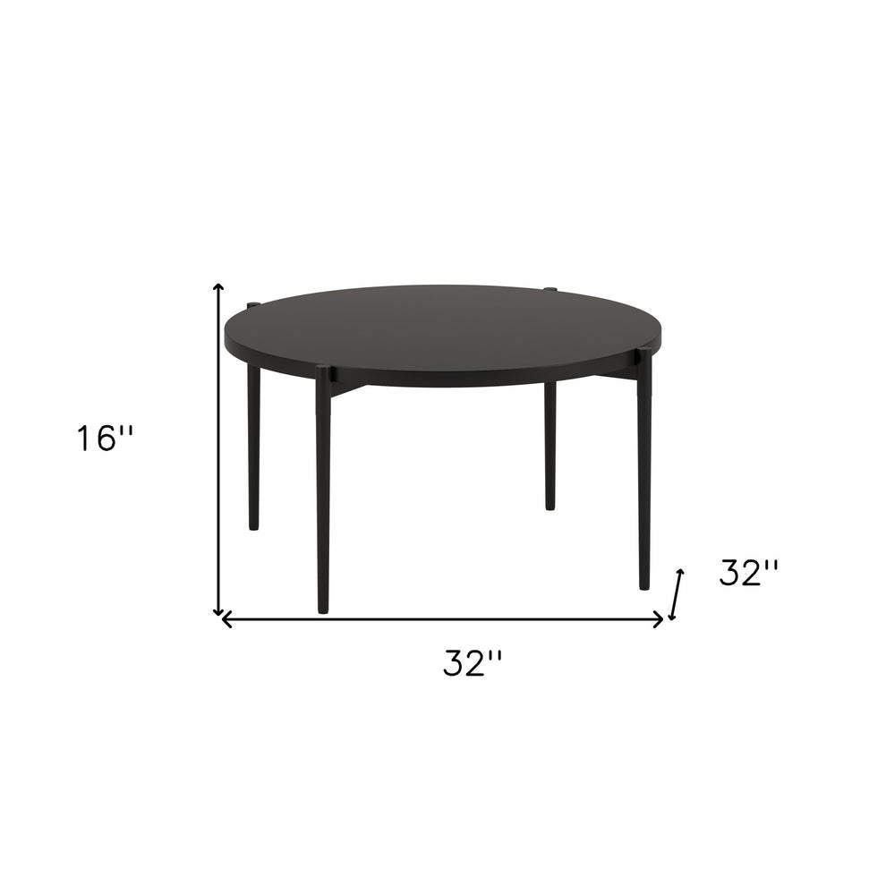 Black Steel Round Coffee Table By Homeroots | Coffee Tables | Modishstore - 6