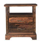 Dark Brown Two Drawer Solid Wood Nightstand By Homeroots | Nightstands | Modishstore - 3