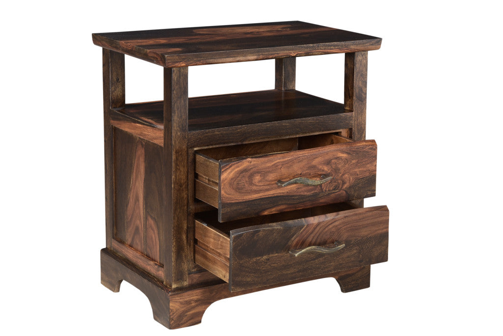HomeRoots Two Drawer Nightstand - Thumbnail 3