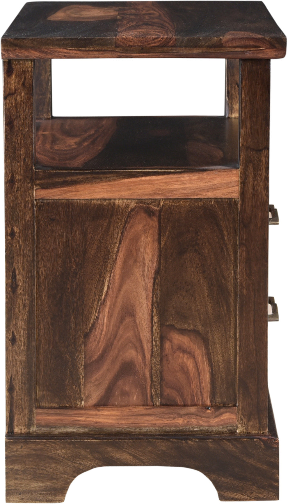 Dark Brown Two Drawer Solid Wood Nightstand By Homeroots | Nightstands | Modishstore - 2
