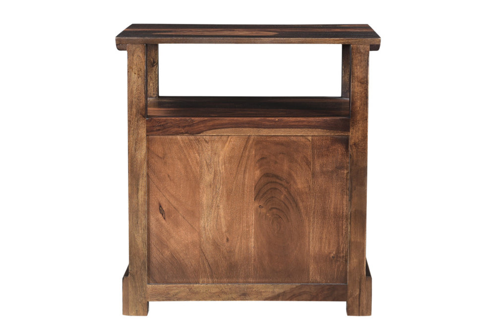 Dark Brown Two Drawer Solid Wood Nightstand By Homeroots | Nightstands | Modishstore - 5