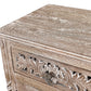 Distressed Gray One Drawer Carved Floral Solid Wood Nightstand By Homeroots | Nightstands | Modishstore - 5