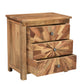 Brown Three Drawer Starburst Pattern Solid Wood Nightstand By Homeroots | Nightstands | Modishstore - 2