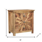 Brown Three Drawer Starburst Pattern Solid Wood Nightstand By Homeroots | Nightstands | Modishstore - 8