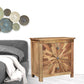 Brown Three Drawer Starburst Pattern Solid Wood Nightstand By Homeroots | Nightstands | Modishstore - 4