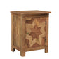 Brown Starburst Geometric Solid Wood Nightstand By Homeroots | Nightstands | Modishstore - 1