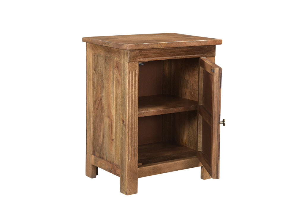 Brown Starburst Geometric Solid Wood Nightstand By Homeroots | Nightstands | Modishstore - 3