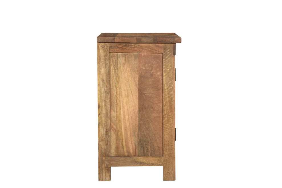 Brown Starburst Geometric Solid Wood Nightstand By Homeroots | Nightstands | Modishstore - 4