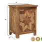 Brown Starburst Geometric Solid Wood Nightstand By Homeroots | Nightstands | Modishstore - 8