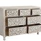 White Solid Wood Seven Drawer Dresser By Homeroots | Dressers | Modishstore - 7
