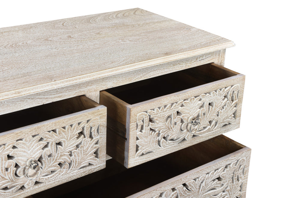 White Solid Wood Seven Drawer Dresser By Homeroots | Dressers | Modishstore - 6