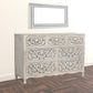 White Solid Wood Seven Drawer Dresser By Homeroots | Dressers | Modishstore - 4
