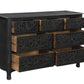 Black Solid Wood Seven Drawer Dresser By Homeroots | Dressers | Modishstore - 2