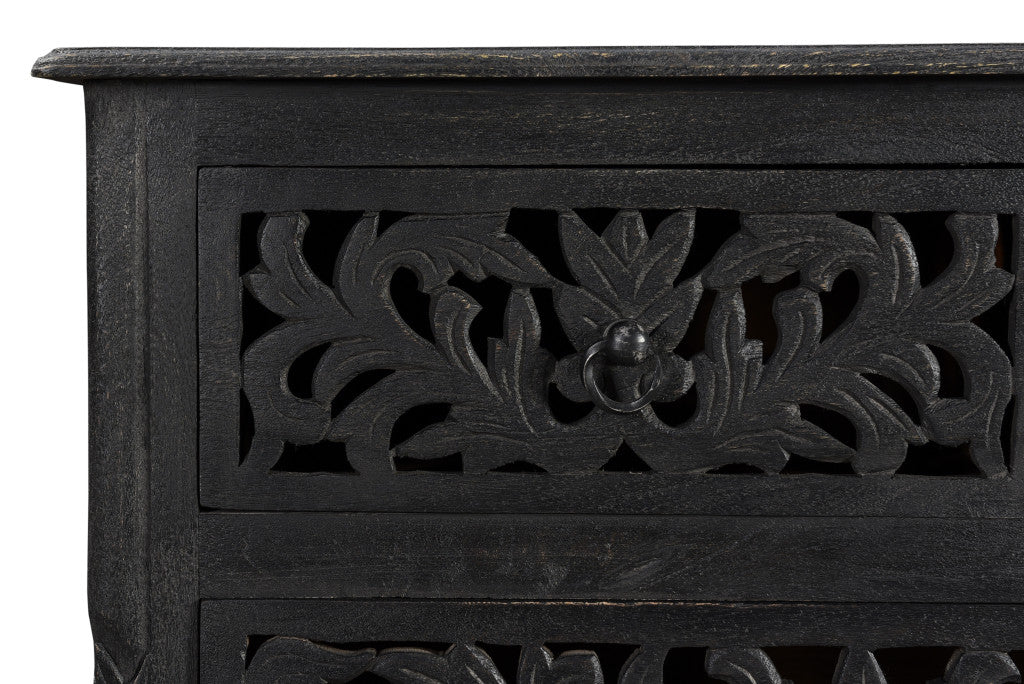 Black Solid Wood Seven Drawer Dresser By Homeroots | Dressers | Modishstore - 6