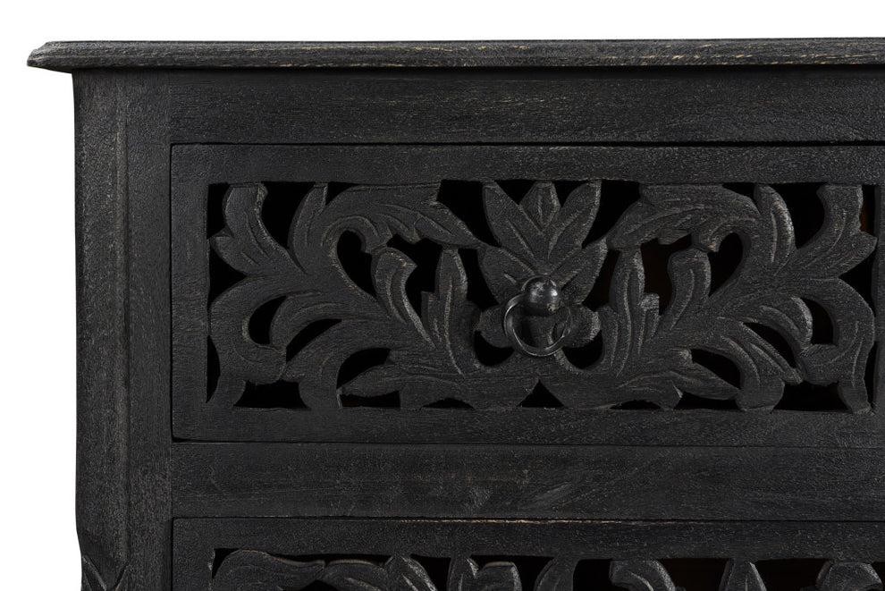 Black Solid Wood Seven Drawer Dresser By Homeroots | Dressers | Modishstore - 6