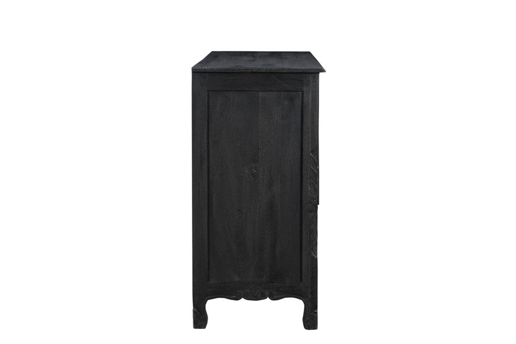 Black Solid Wood Seven Drawer Dresser By Homeroots | Dressers | Modishstore - 3