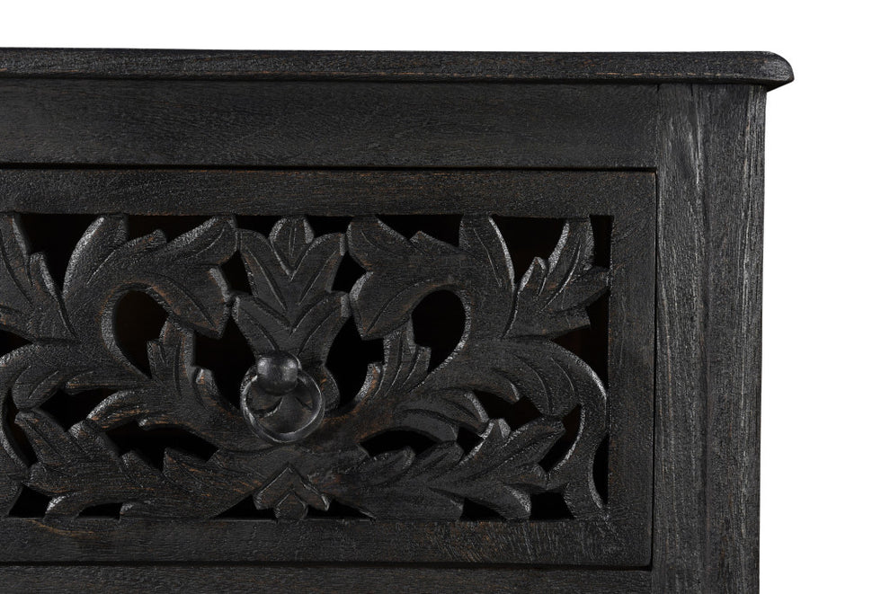 Black Solid Wood Six Drawer Chest By Homeroots | Dressers | Modishstore - 6