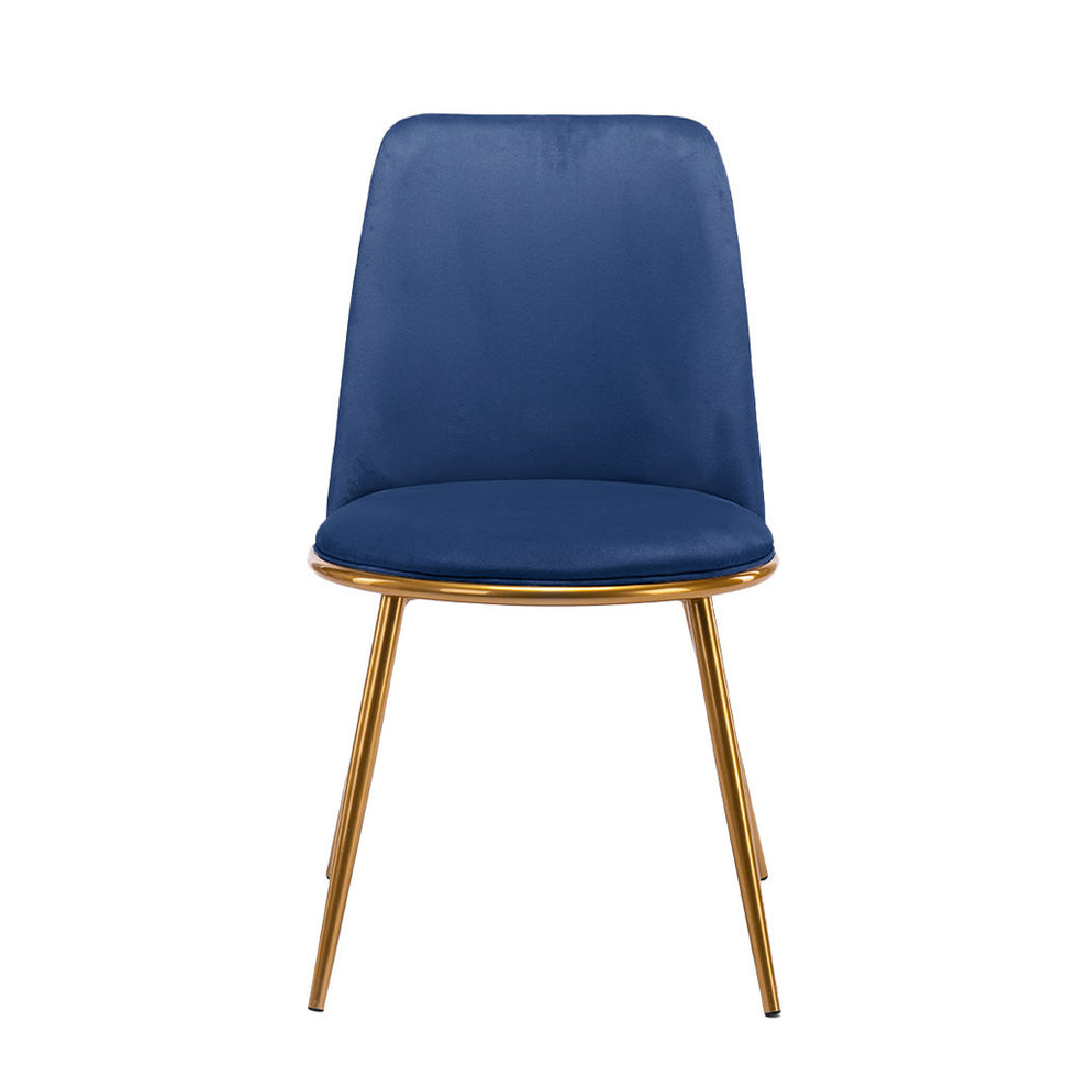 Blue And Gold Upholstered Velvet Dining Side Chair By Homeroots | Dining Chairs | Modishstore - 7