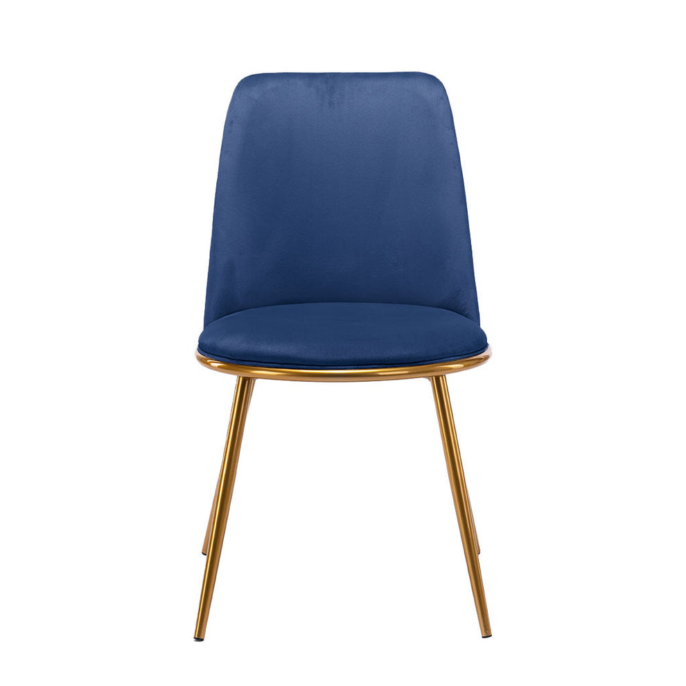 Blue And Gold Upholstered Velvet Dining Side Chair By Homeroots | Dining Chairs | Modishstore - 2