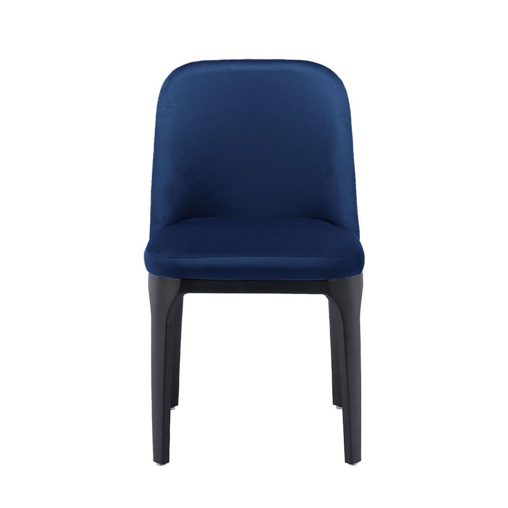 Blue And Black Upholstered Velvet Dining Side Chair By Homeroots | Dining Chairs | Modishstore - 2