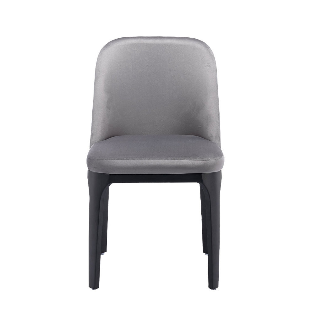 Gray And Black Upholstered Velvet Dining Side Chair By Homeroots | Dining Chairs | Modishstore - 6