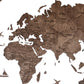 Dark Brown Wood World Map Hanging Dimensional Sculpture By Homeroots | Wall Decor | Modishstore - 3