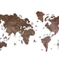 Dark Brown Wood World Map Hanging Dimensional Sculpture By Homeroots | Wall Decor | Modishstore - 4