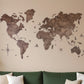 Dark Brown Wood World Map Hanging Dimensional Sculpture By Homeroots | Wall Decor | Modishstore - 1