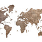 Brown Wood World Map Hanging Dimensional Sculpture By Homeroots | Wall Decor | Modishstore - 5