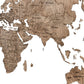 Brown Wood World Map Hanging Dimensional Sculpture By Homeroots | Wall Decor | Modishstore - 4
