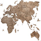 Brown Wood World Map Hanging Dimensional Sculpture By Homeroots | Wall Decor | Modishstore - 2