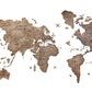 Brown Wood World Map Hanging Dimensional Sculpture By Homeroots | Wall Decor | Modishstore - 3
