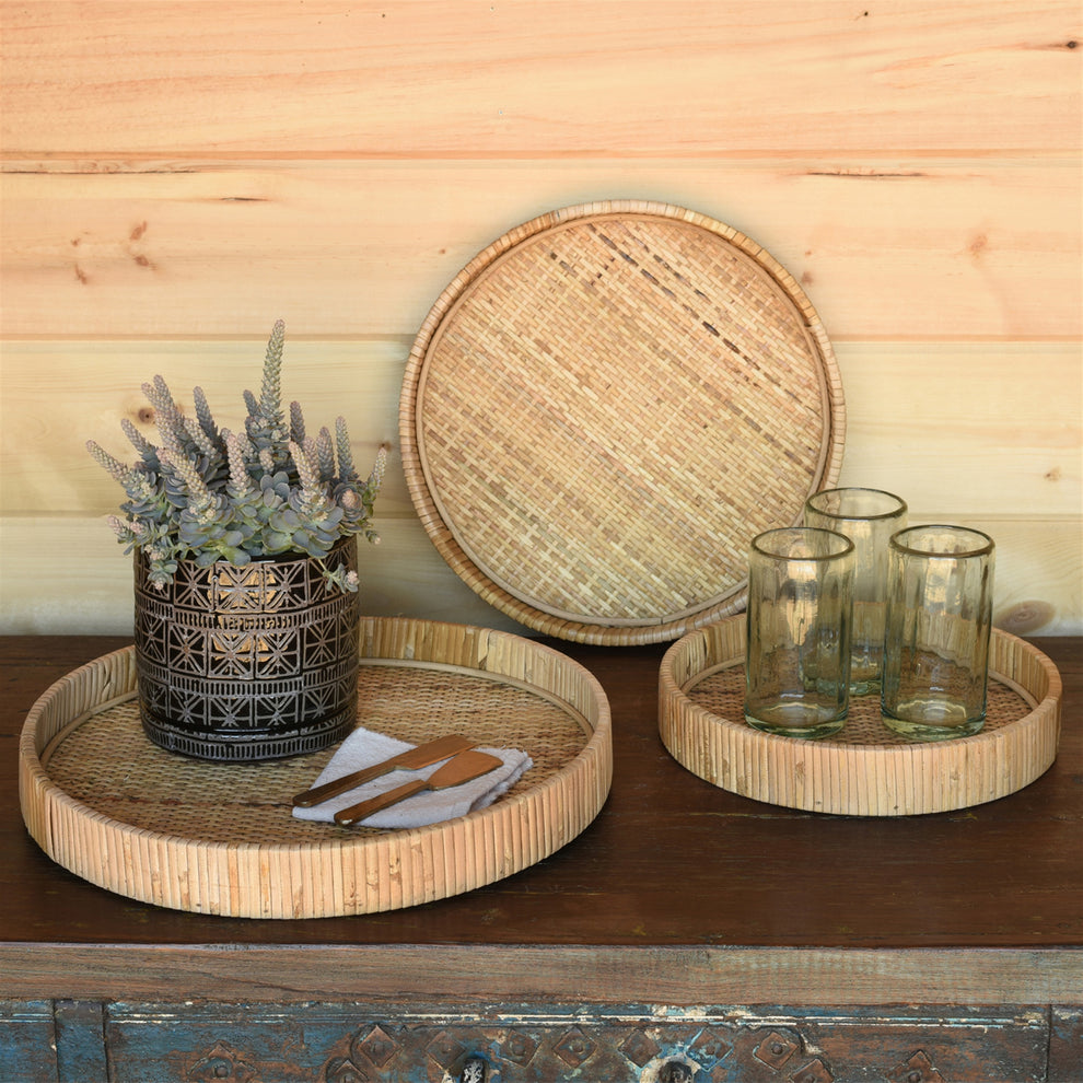 Cayman Tray, Rattan - Small - Natural Set Of 4 By HomArt | Decorative Trays & Dishes | Modishstore - 6