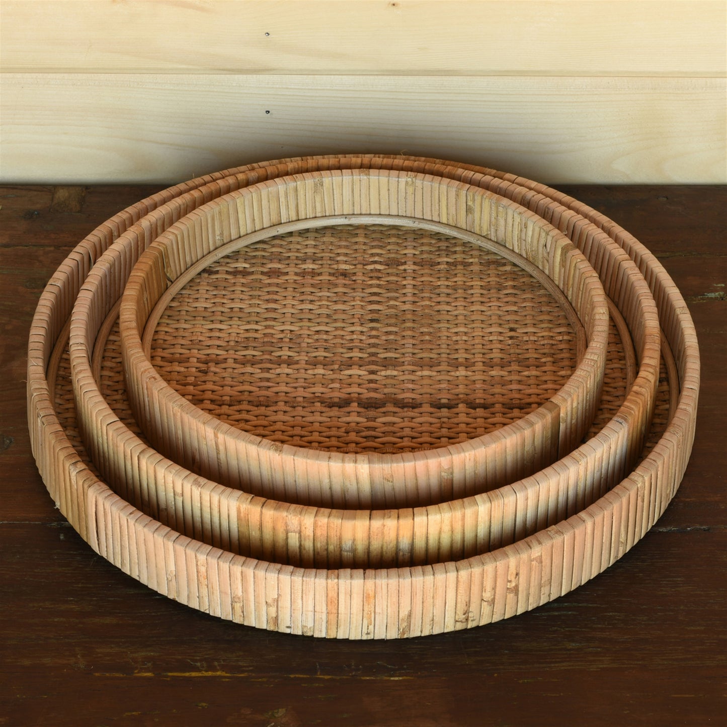 Cayman Tray, Rattan - Small - Natural Set Of 4 By HomArt | Decorative Trays & Dishes | Modishstore