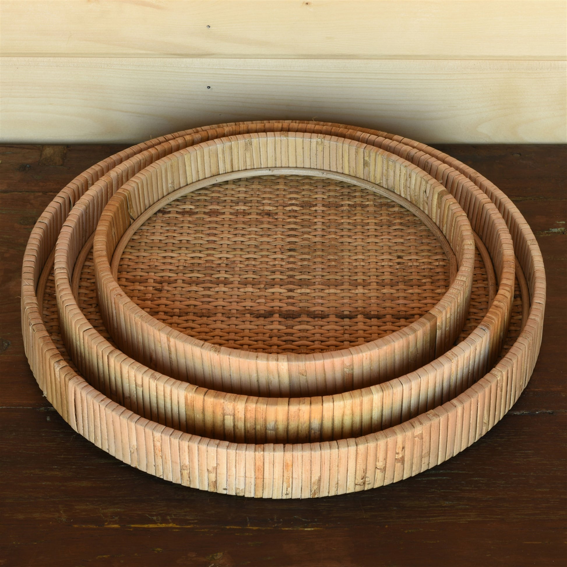 Cayman Tray, Rattan - Small - Natural Set Of 4 By HomArt | Decorative Trays & Dishes | Modishstore