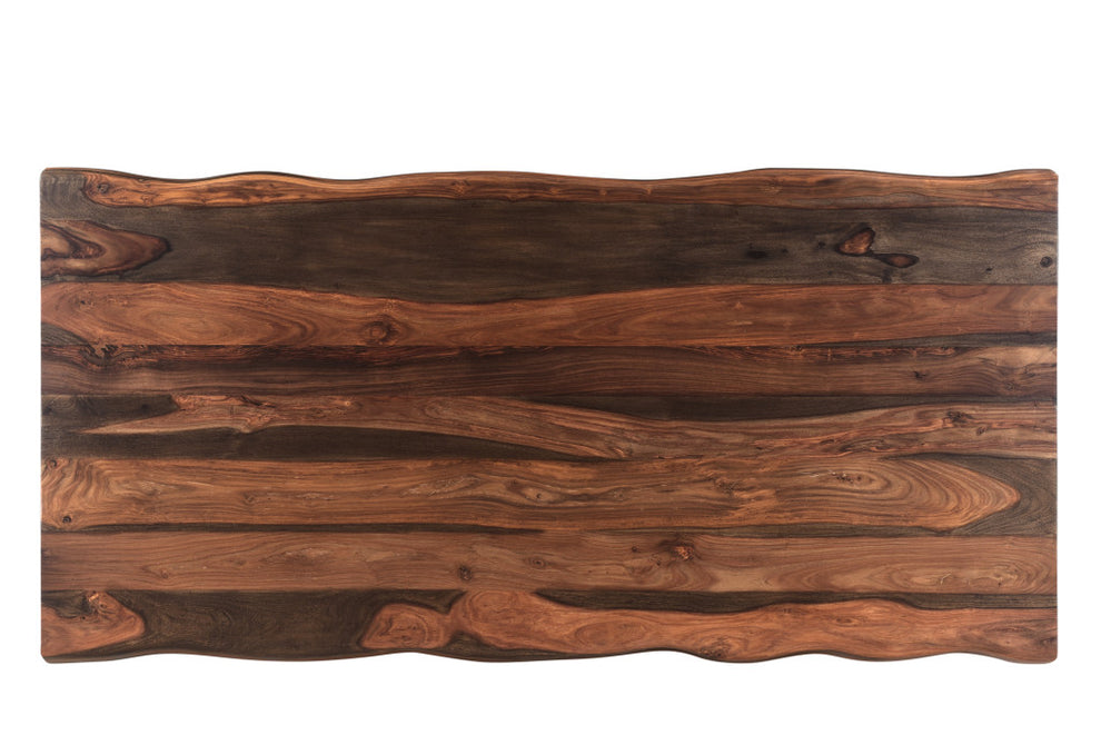 Dark Brown And Black Solid Wood And Metal Sled Base Dining Table By Homeroots | Dining Tables | Modishstore - 5