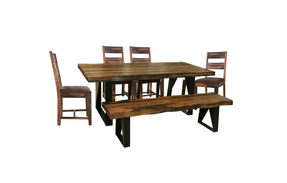 Dark Brown And Black Solid Wood And Metal Sled Base Dining Table By Homeroots | Dining Tables | Modishstore - 8