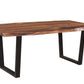 Brown And Black Solid Wood And Metal Dining Table By Homeroots | Dining Tables | Modishstore - 6