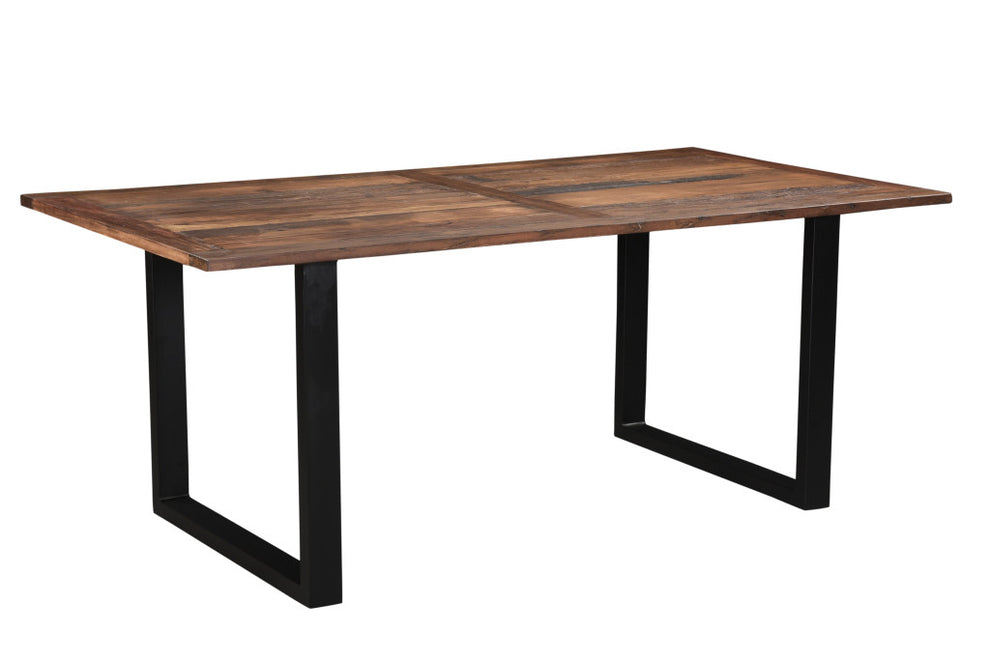 Dark Brown And Black Solid Wood Sled Base Dining Table By Homeroots | Dining Tables | Modishstore - 2