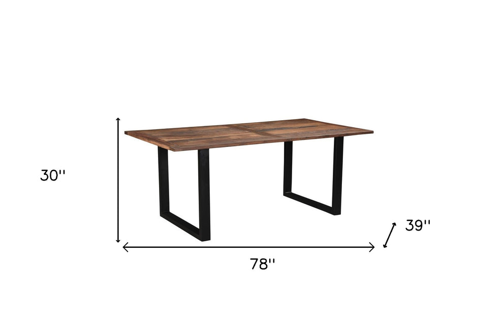 Dark Brown And Black Solid Wood Sled Base Dining Table By Homeroots | Dining Tables | Modishstore - 3