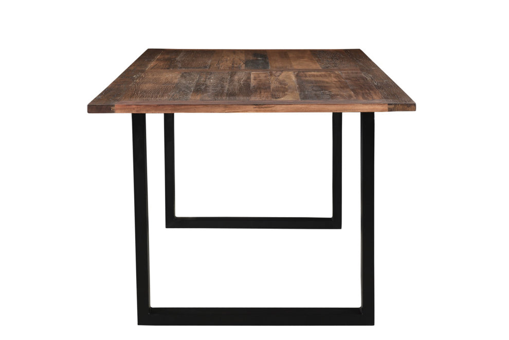Dark Brown And Black Solid Wood Sled Base Dining Table By Homeroots | Dining Tables | Modishstore - 5