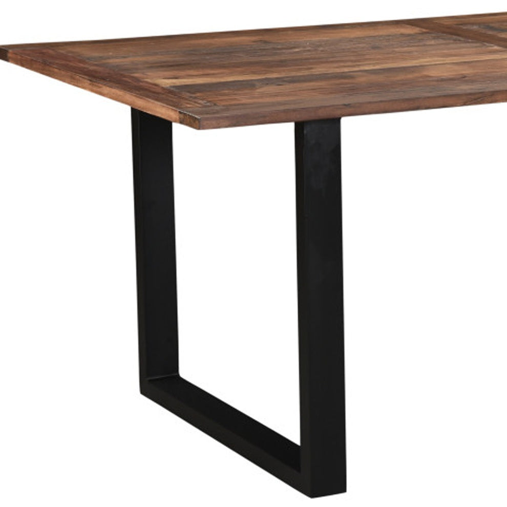 Dark Brown And Black Solid Wood Sled Base Dining Table By Homeroots | Dining Tables | Modishstore - 6